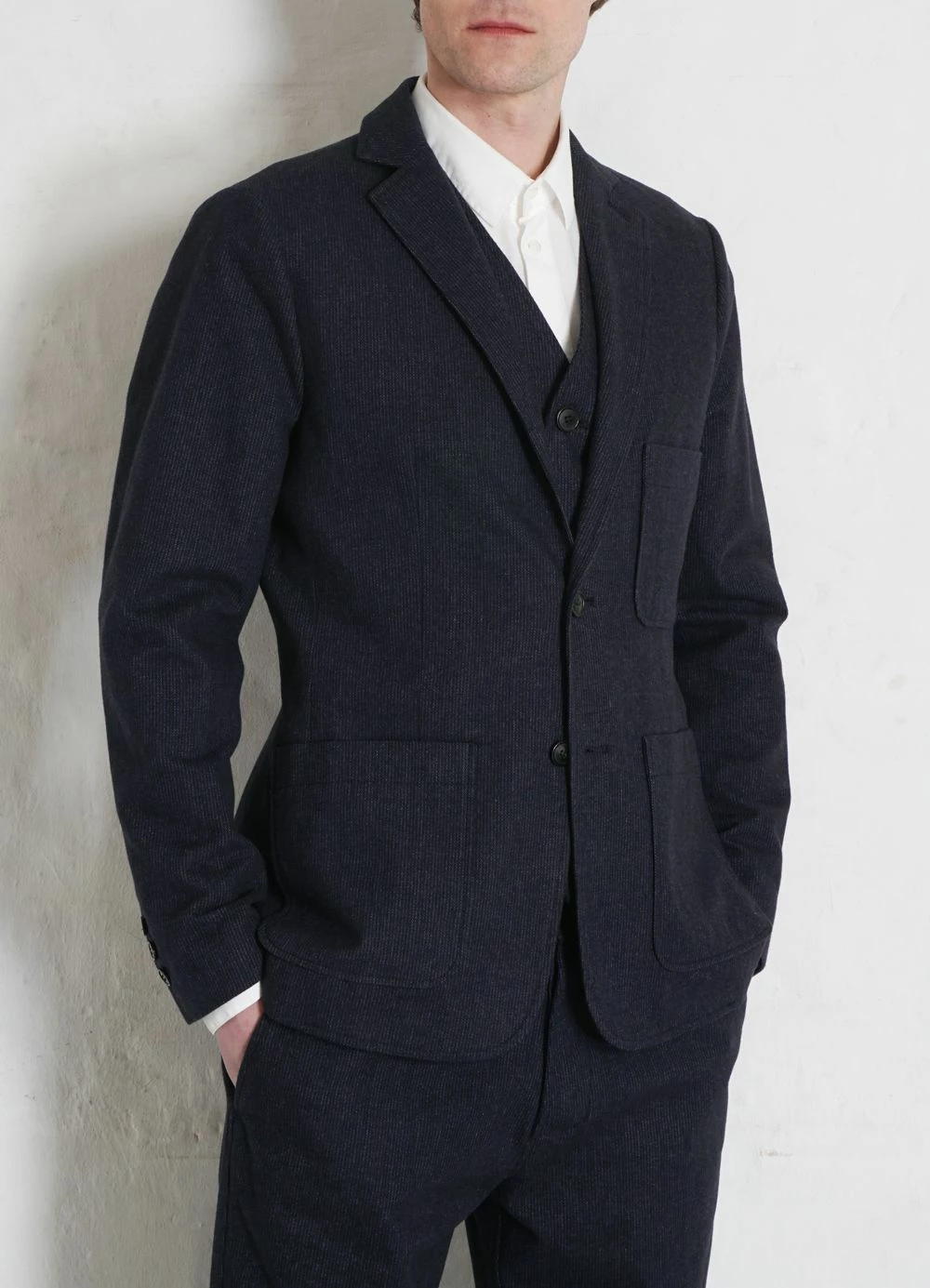 HANSEN GARMENTS CHRIS | Classic Two Button Blazer | Brushed Blue - Image 3