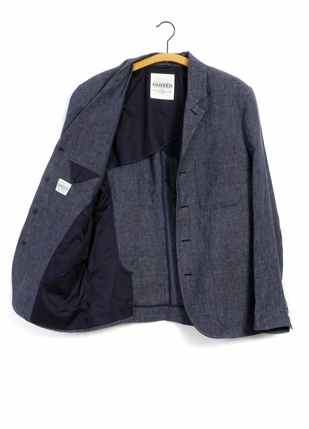 HANSEN GARMENTS ANKER | Casual Four Button Blazer | Blue Delave - Image 4