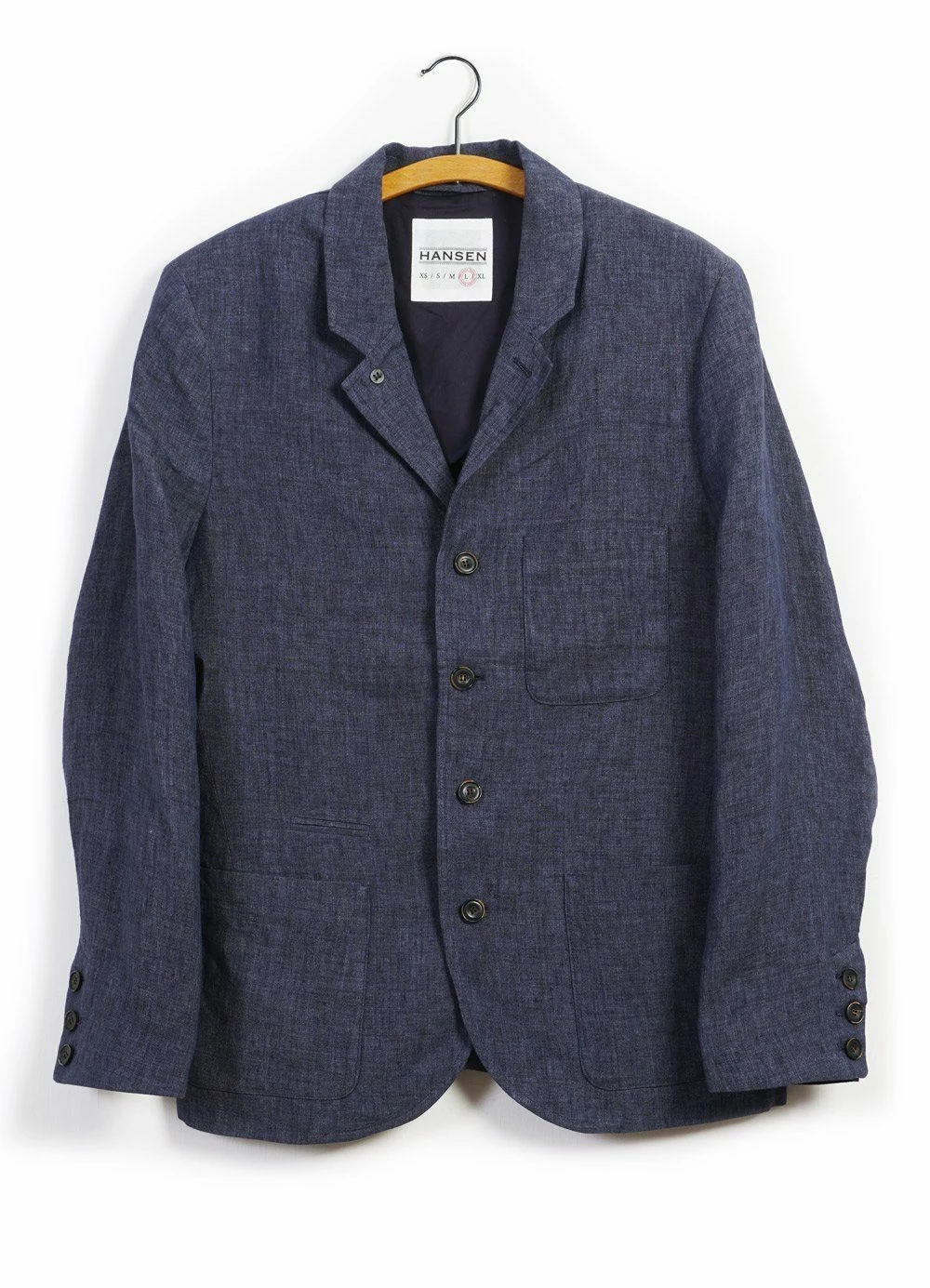 HANSEN GARMENTS ANKER | Casual Four Button Blazer | Blue Delave