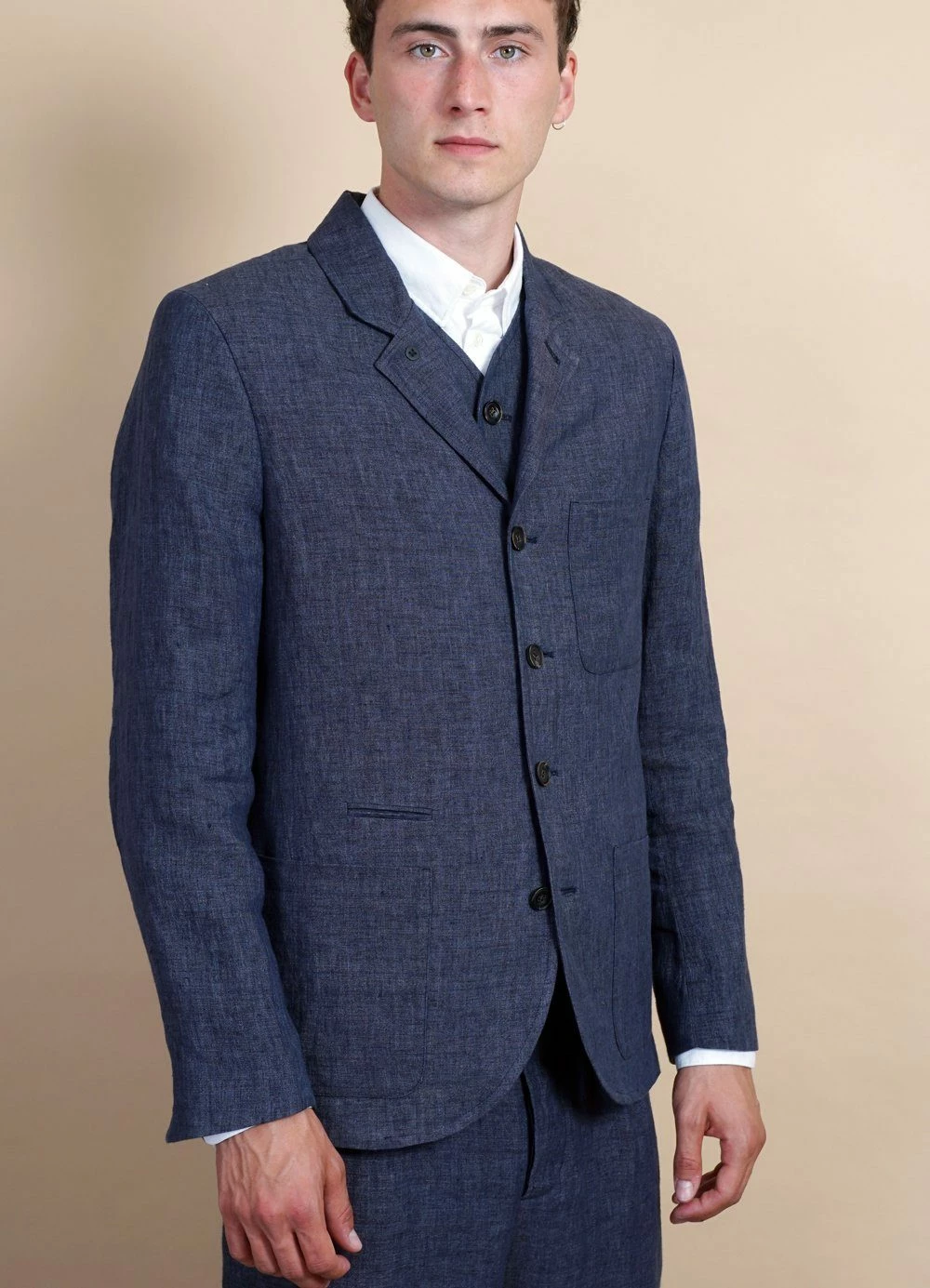 HANSEN GARMENTS ANKER | Casual Four Button Blazer | Blue Delave - Image 5