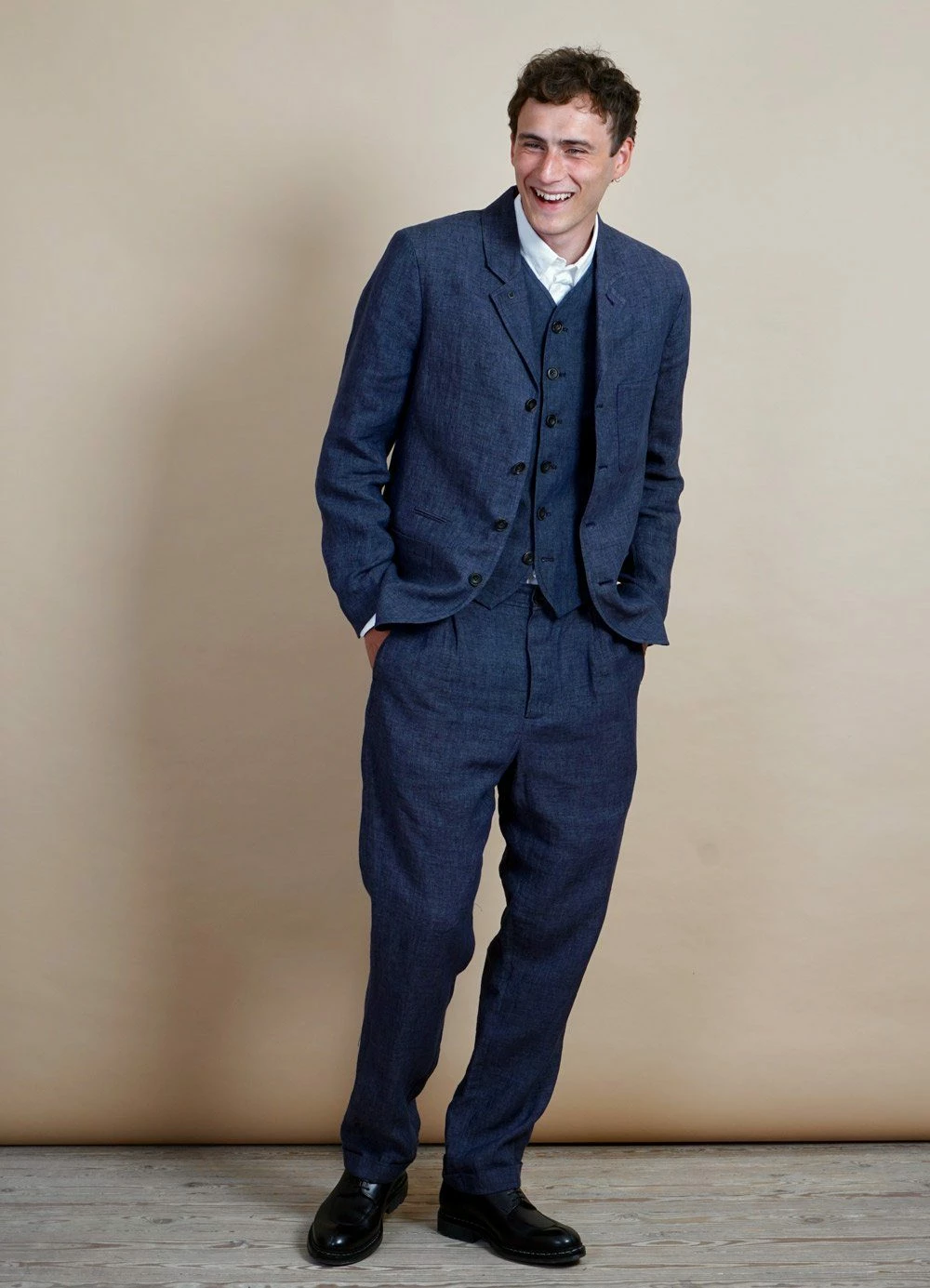 HANSEN GARMENTS ANKER | Casual Four Button Blazer | Blue Delave - Image 3