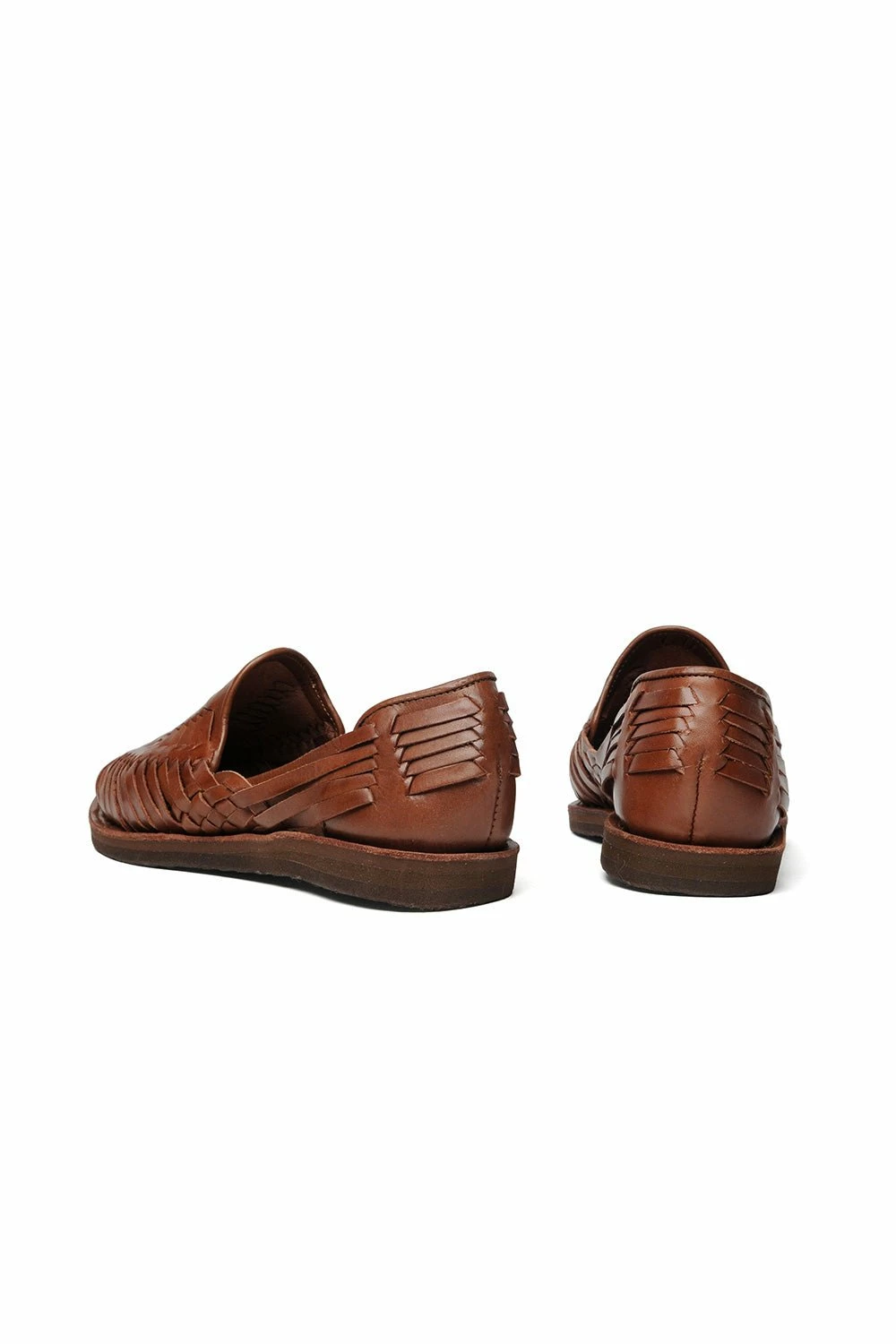 Chamula Cancun Leather Huarache | Slip On Vegetable Tanned Sandals | Brown 2 - Image 4