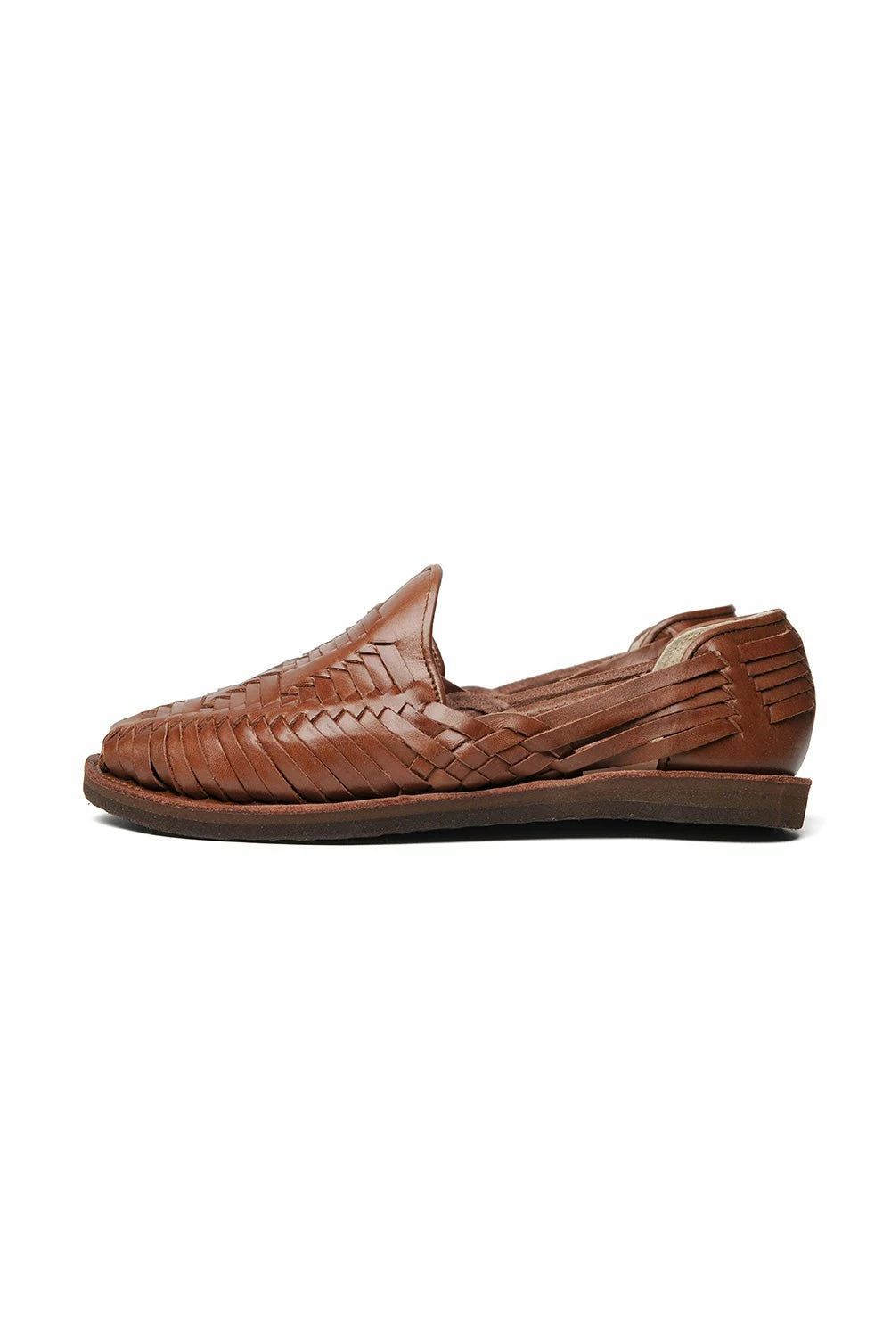 Chamula Cancun Leather Huarache | Slip On Vegetable Tanned Sandals | Brown 2 - Image 3