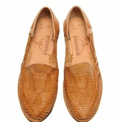 Chamula Cancun Leather Huarache | Slip On Vegetable Tanned Sandals | Tan 1