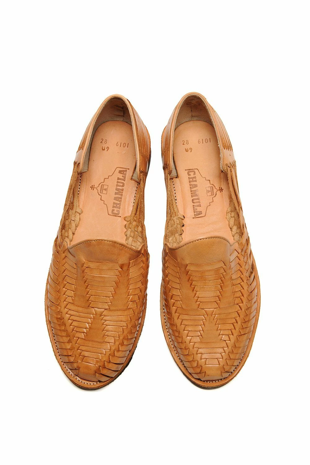 Chamula Cancun Leather Huarache | Slip On Vegetable Tanned Sandals | Tan 1