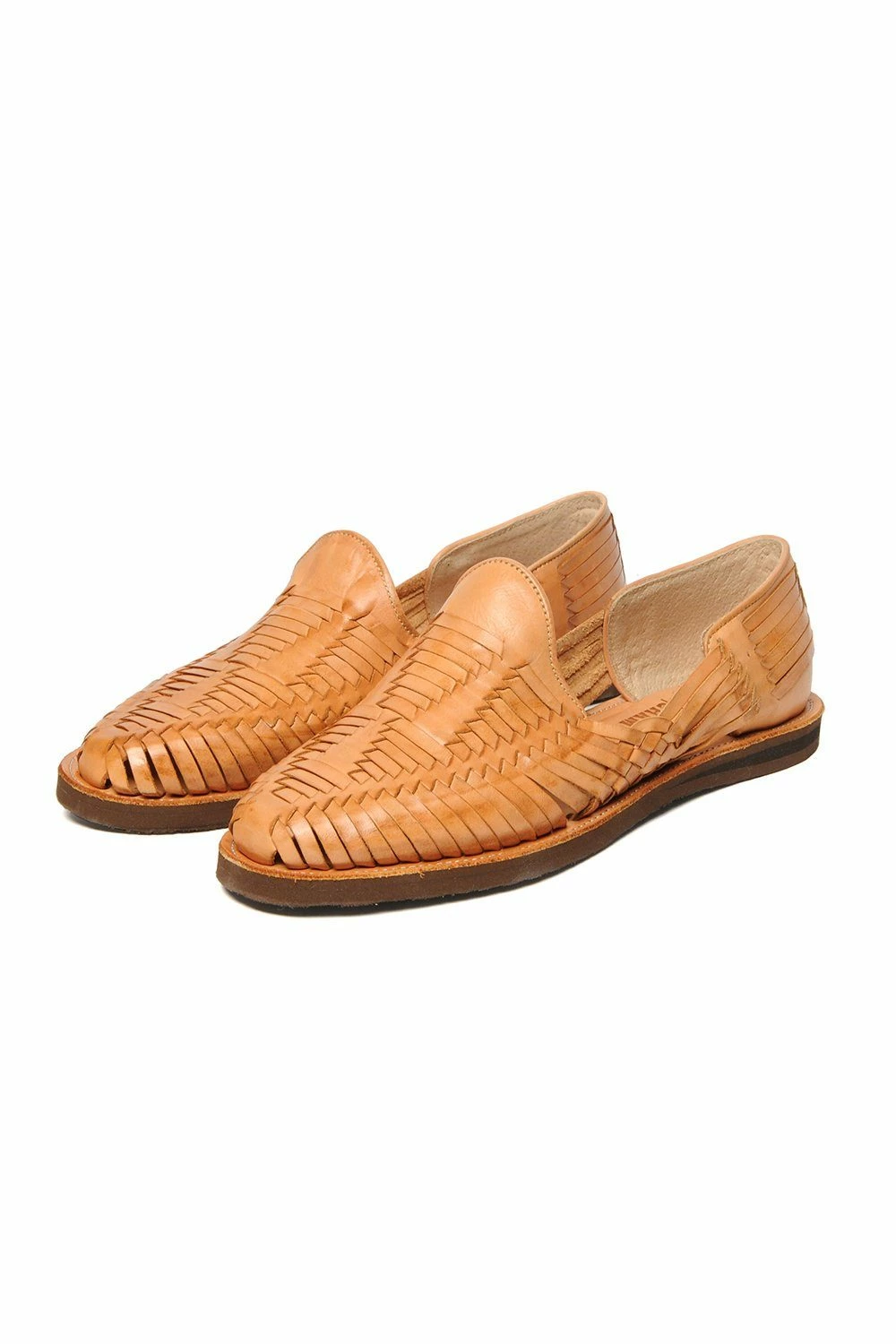 Chamula Cancun Leather Huarache | Slip On Vegetable Tanned Sandals | Tan 1 - Image 3