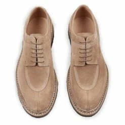Heschung CATALPA | Water-resistant Suede Derby Shoe | Cream