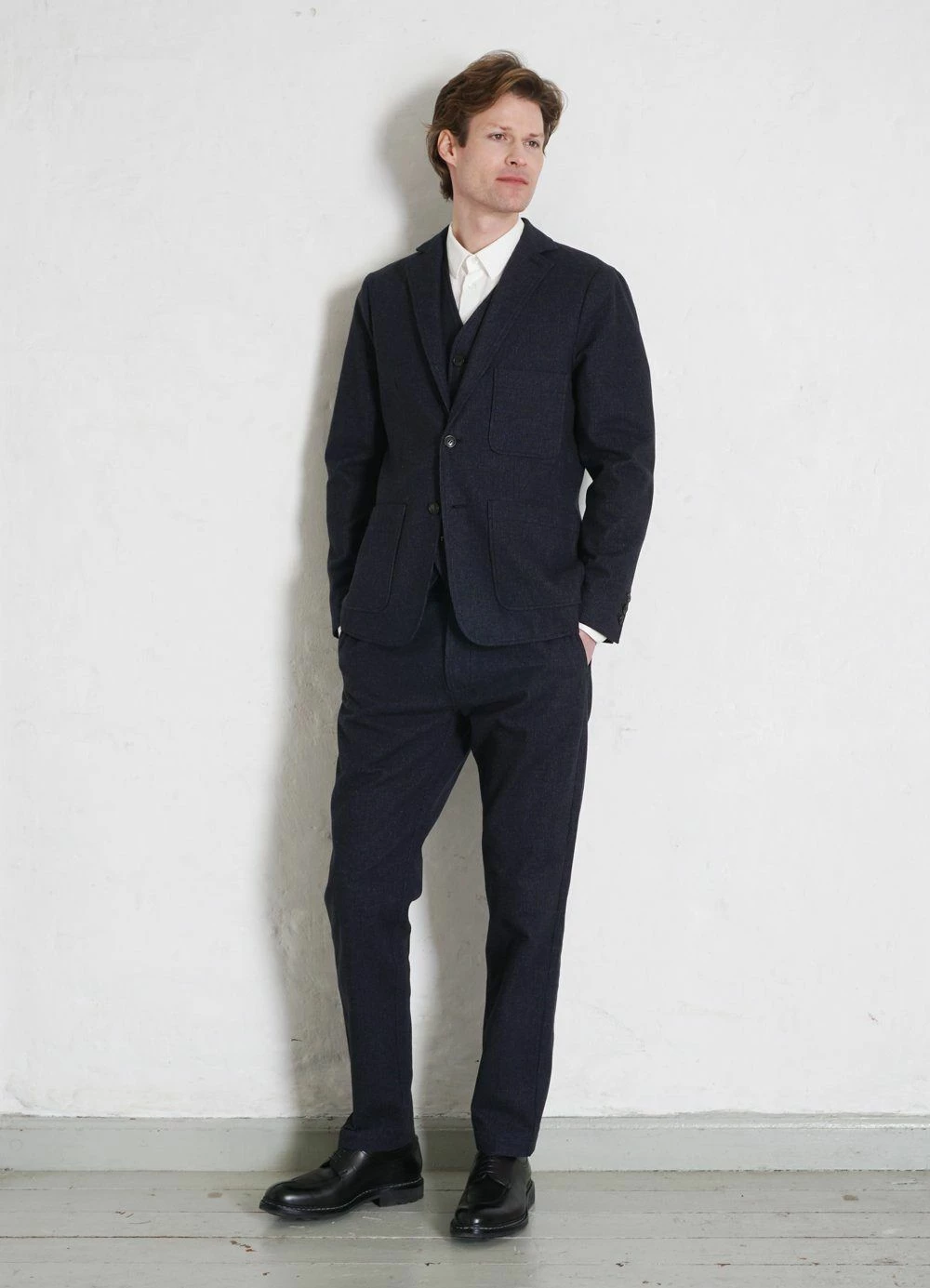 HANSEN GARMENTS CHRIS | Classic Two Button Blazer | Brushed Blue - Image 2