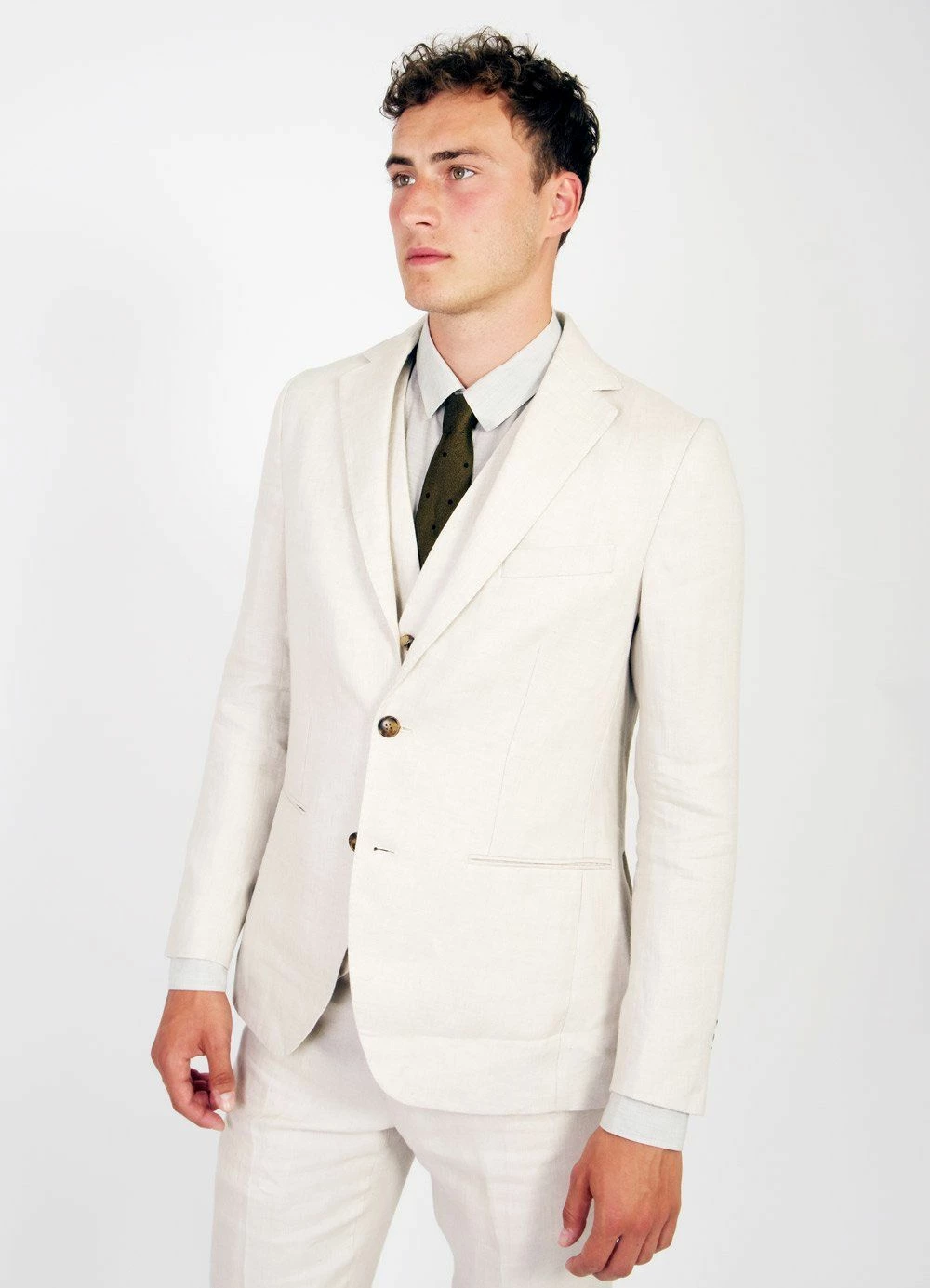 HANSEN GARMENTS CHRISTIAN | Formal 2 Button Blazer | Ecru - Image 2