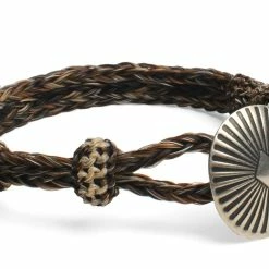 Chamula Concho Bracelet | Hand-woven Horsehair | Black/Natural