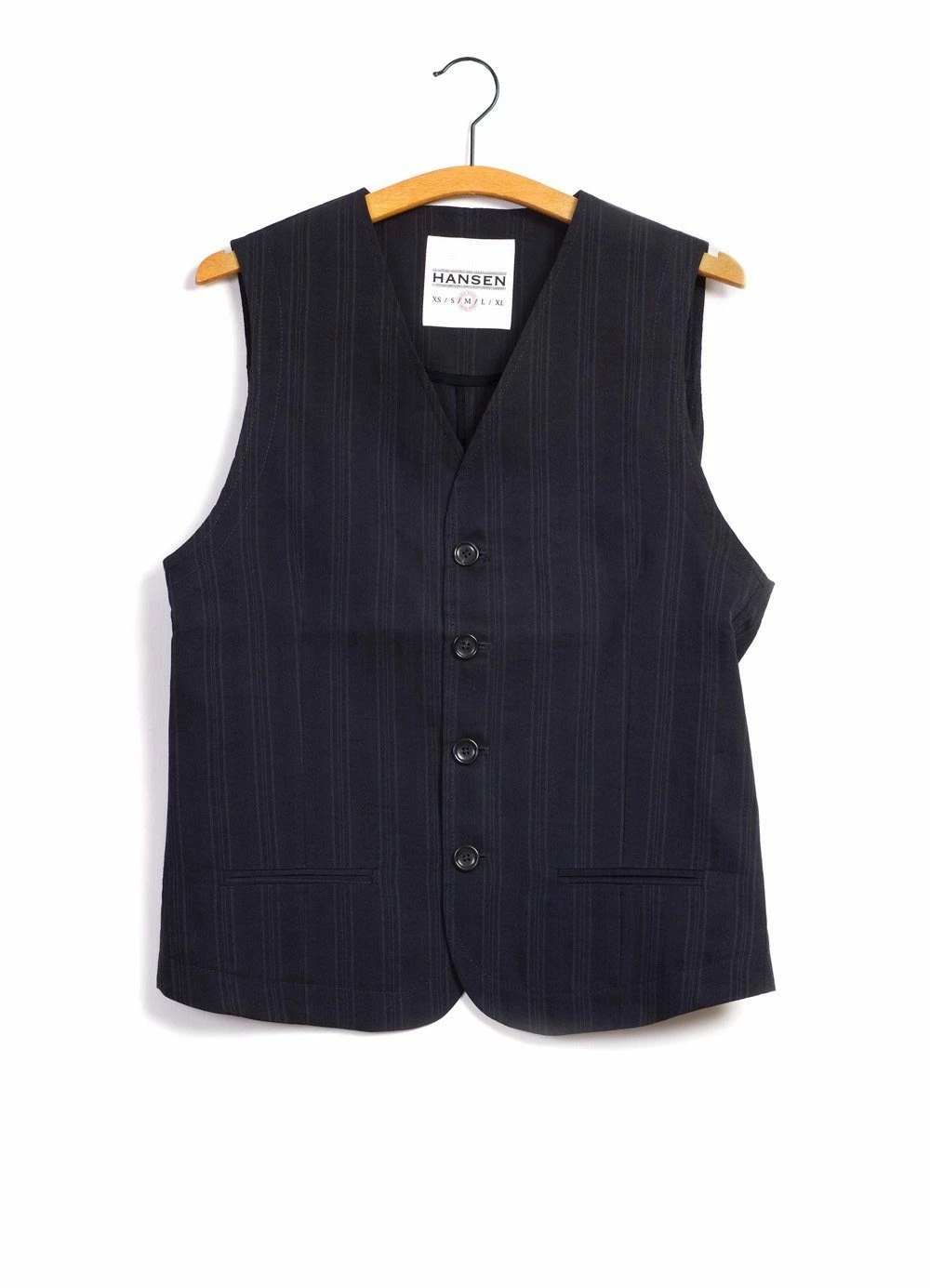 HANSEN GARMENTS DANIEL | 4-Button Waistcoat | Black Stripe