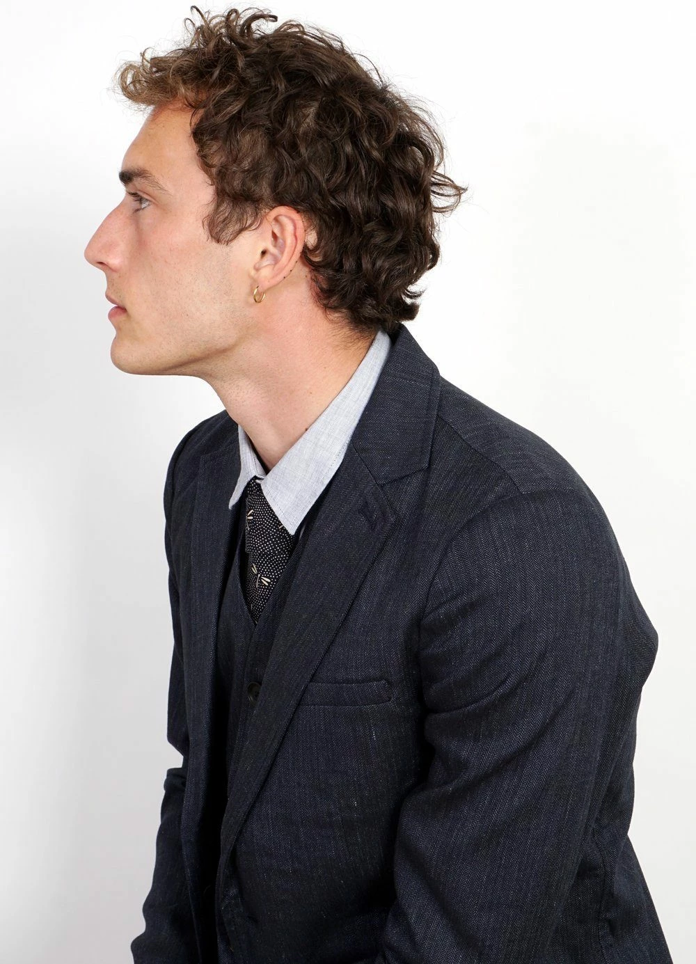 HANSEN GARMENTS DANIEL | Four Button Waistcoat | Navy Melange - Image 5