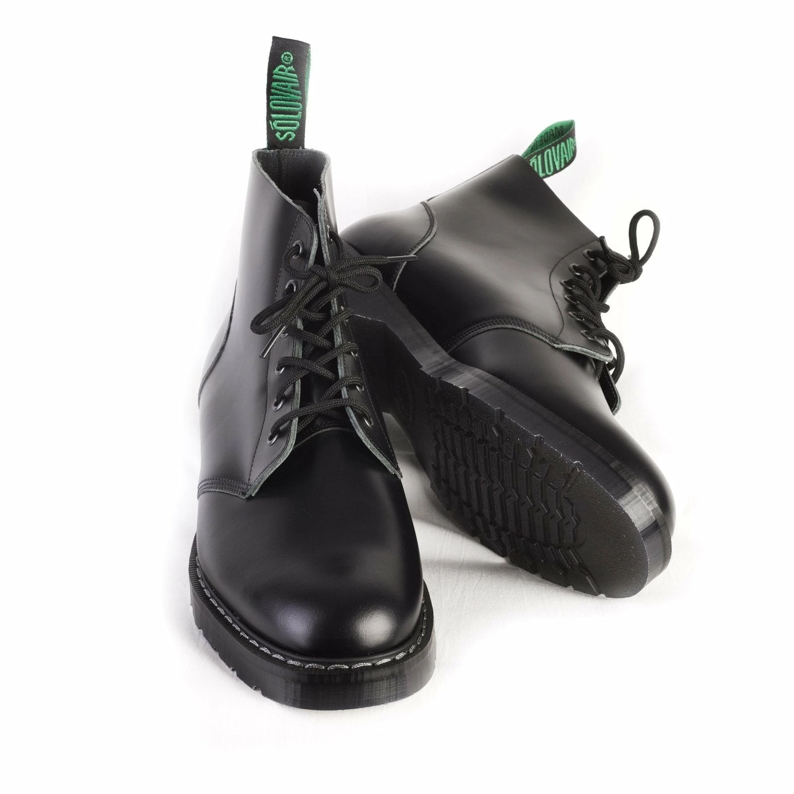 Solovair ASTRONAUT DERBY BOOT | 6 Eye Hi Shine | Black - Image 2