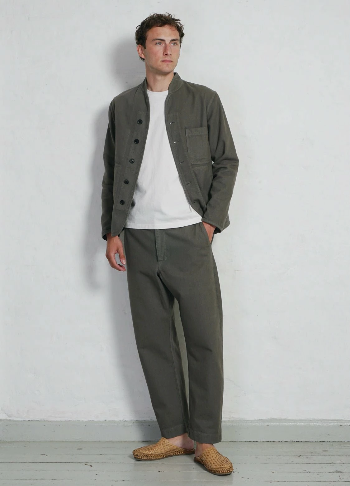 HANSEN GARMENTS ERLING | Refined Work Jacket | Green Grey - Image 6
