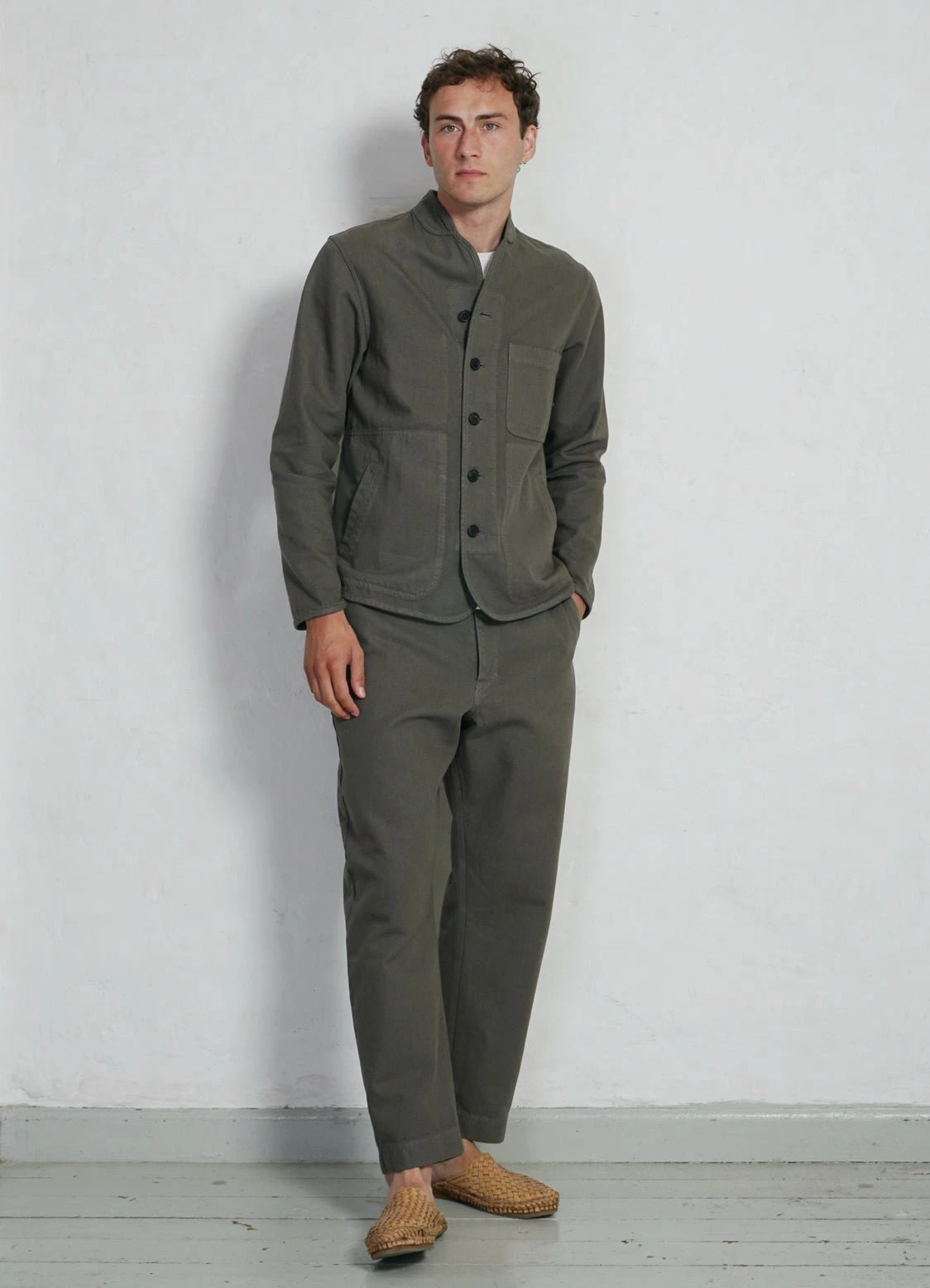 HANSEN GARMENTS ERLING | Refined Work Jacket | Green Grey - Image 2