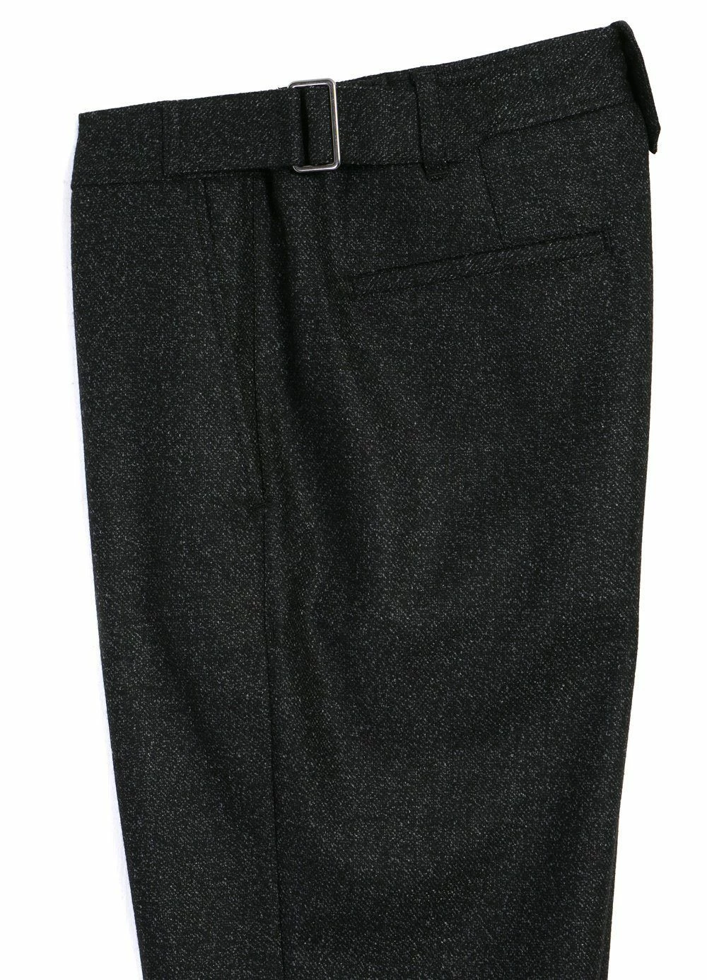HANSEN GARMENTS FINN | Side Buckle Regular Trousers | Black Marble - Image 6