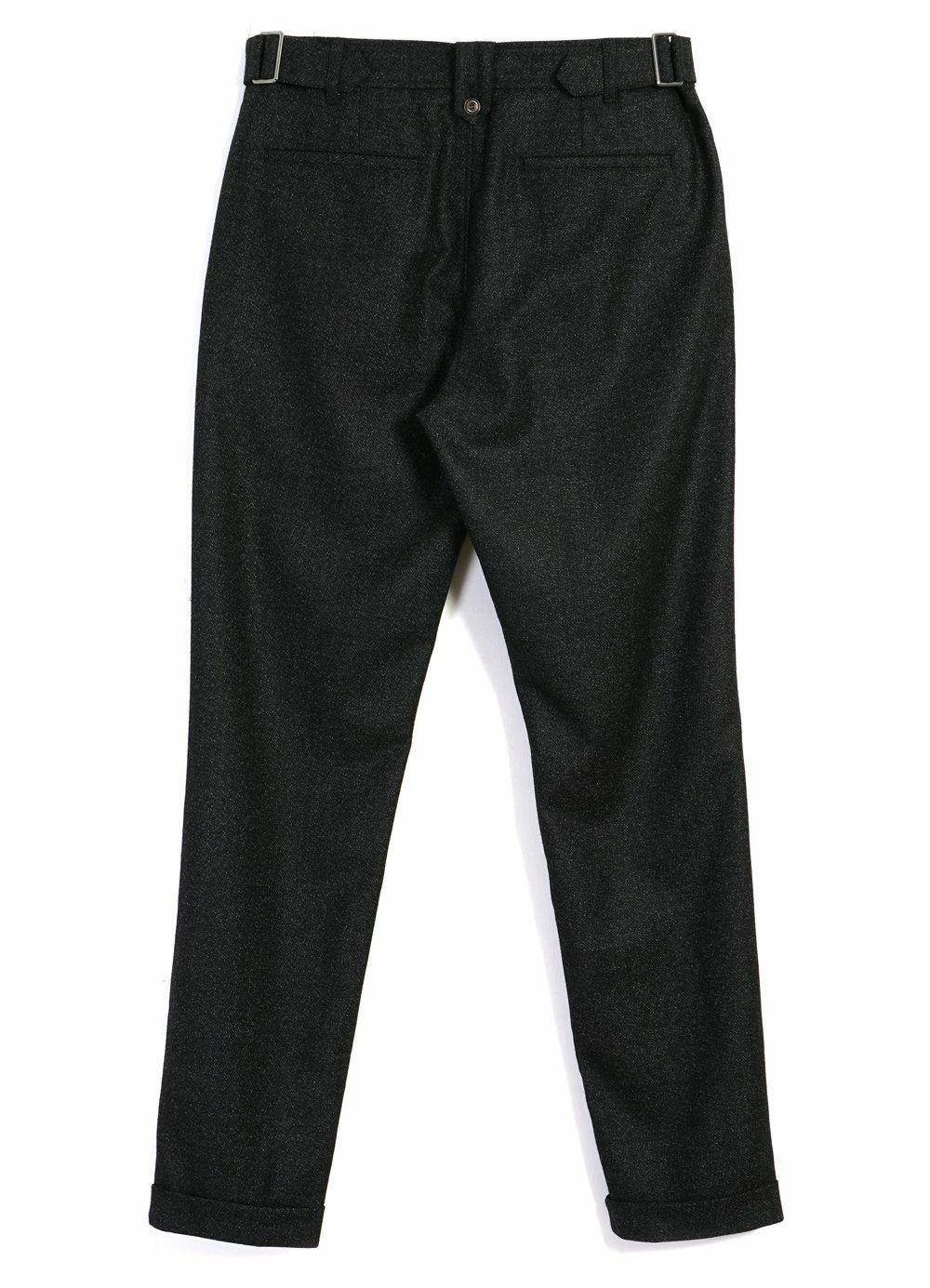 HANSEN GARMENTS FINN | Side Buckle Regular Trousers | Black Marble - Image 4