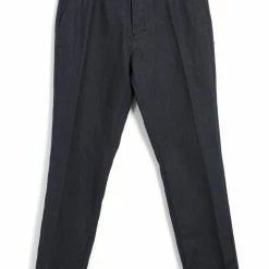 HANSEN GARMENTS FINN | Side Buckle Regular Trousers | Dark Blue