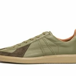 REPRODUCTION OF FOUND GERMAN MILITARY TRAINER | Leather Sneaker | Khaki