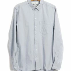HANSEN GARMENTS HAAKON | Hidden Button Down Shirt | Silver