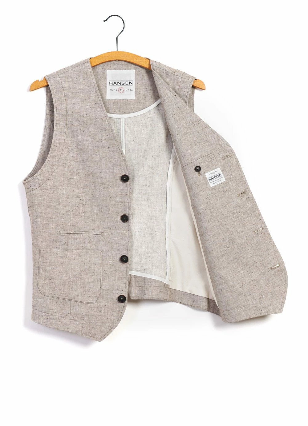 HANSEN GARMENTS HALFDAN | Classic Waistcoat | Beach - Image 5