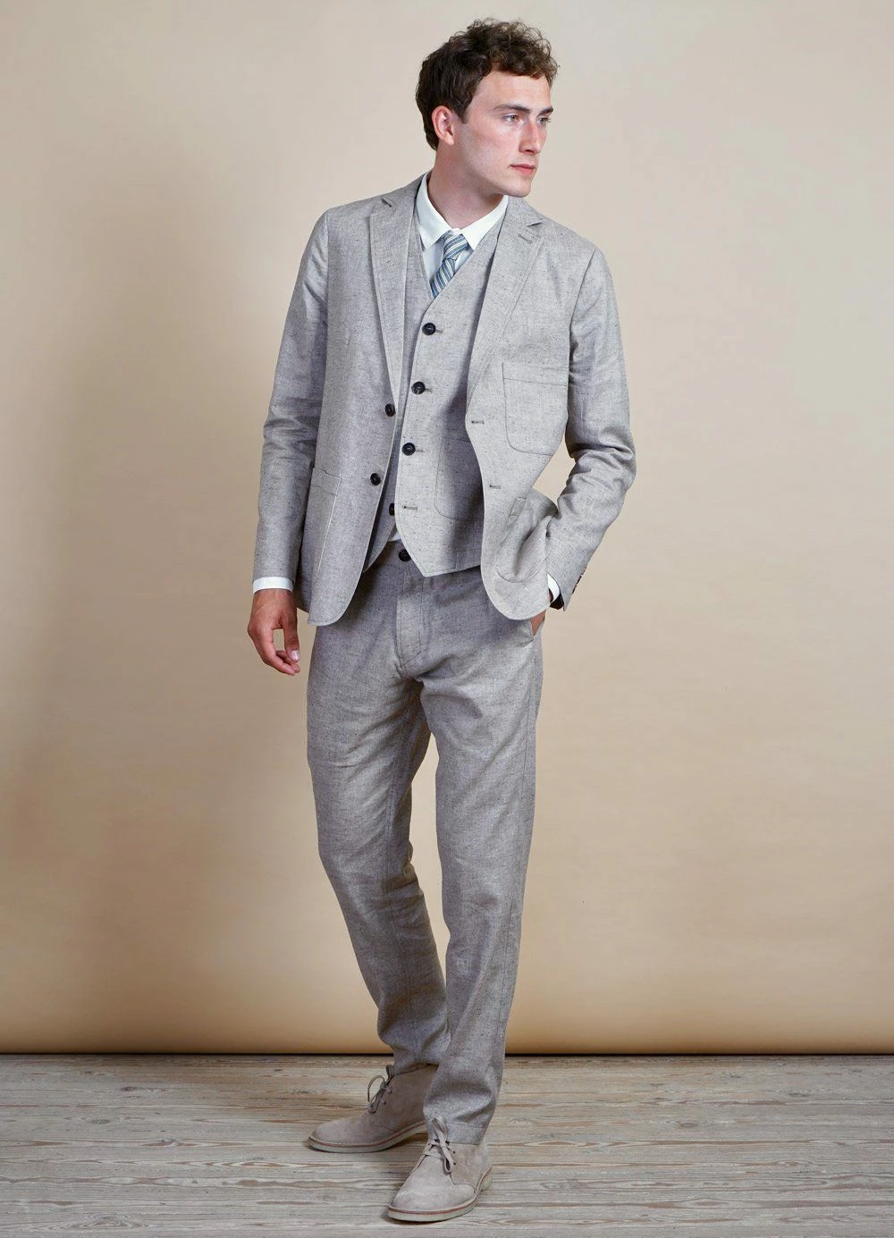 HANSEN GARMENTS HALFDAN | Classic Waistcoat | Beach - Image 2