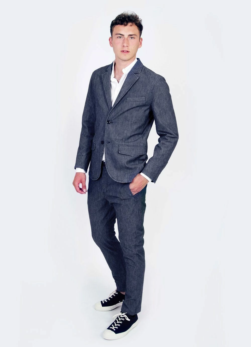 HANSEN GARMENTS IVAN | Slim Fit Trousers | Indigostripe - Image 2