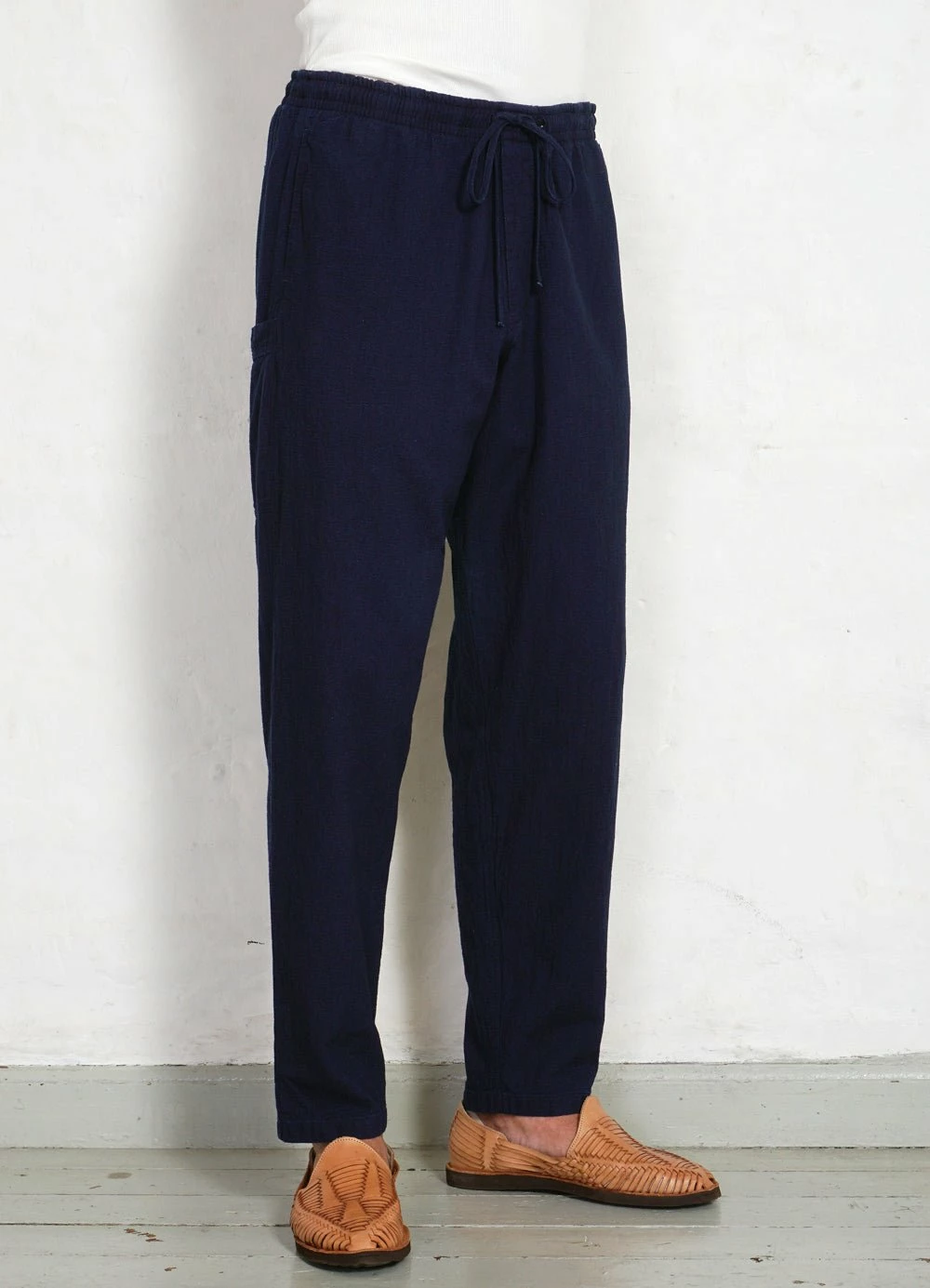 HANSEN GARMENTS JACK | Casual Drawstring Pants | Waffle Indigo - Image 4