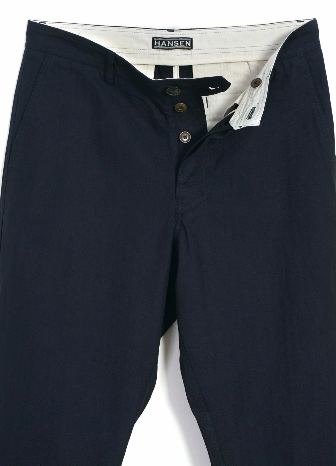 HANSEN GARMENTS KEN | Wide Cut Trousers | Indigo Herringbone - Image 5