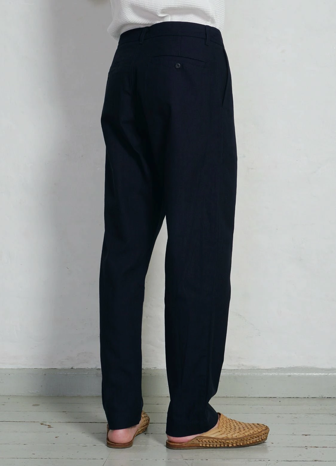 HANSEN GARMENTS KEN | Wide Cut Trousers | Indigo Herringbone - Image 4
