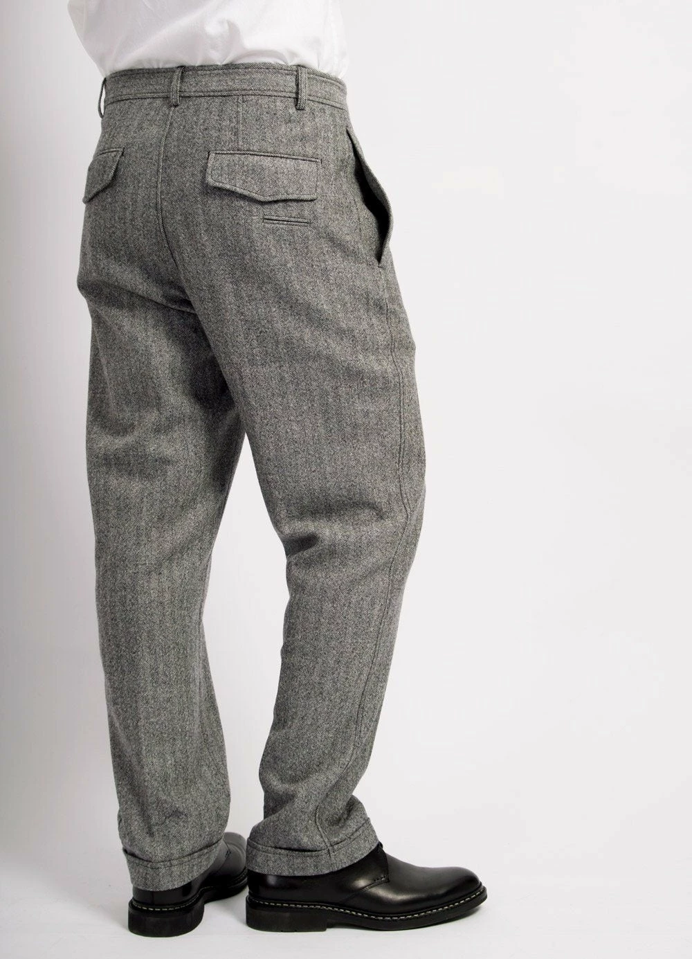 HANSEN GARMENTS MADS | Loose Fit Trousers | Grey Melange - Image 4