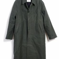 HANSEN GARMENTS MORTEN | Long Windbreaker Coat | Dark Sage