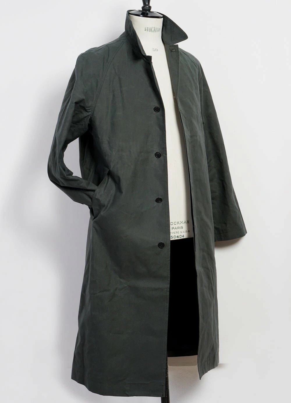 HANSEN GARMENTS MORTEN | Long Windbreaker Coat | Dark Sage - Image 3