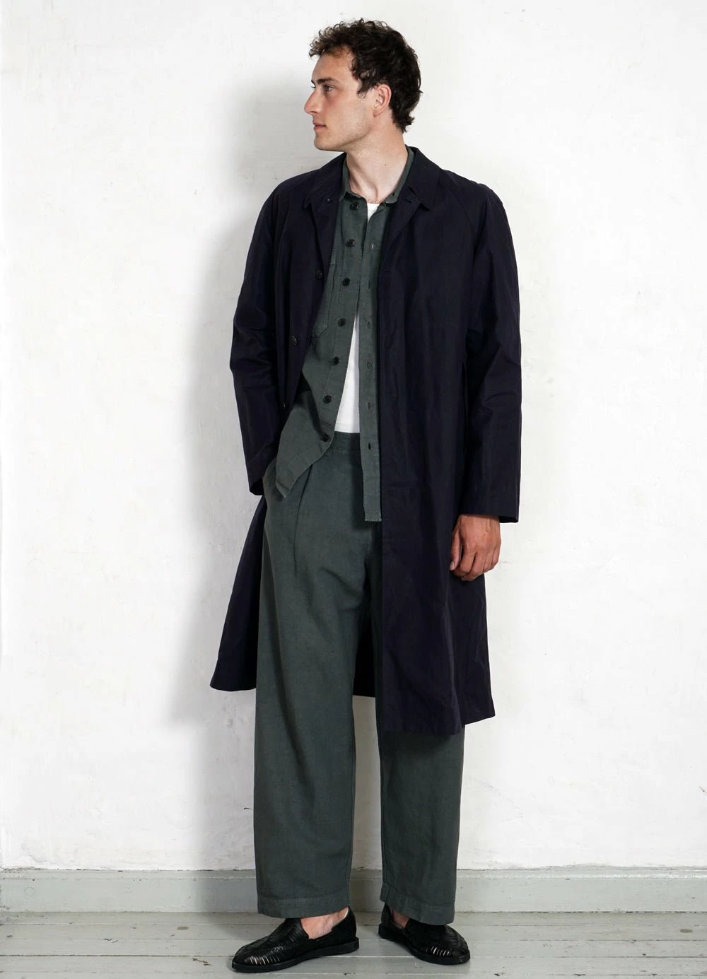 HANSEN GARMENTS MORTEN | Long Windbreaker Coat | Deep Sea - Image 2