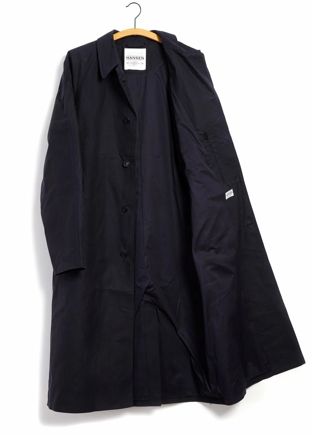 HANSEN GARMENTS MORTEN | Long Windbreaker Coat | Deep Sea - Image 5