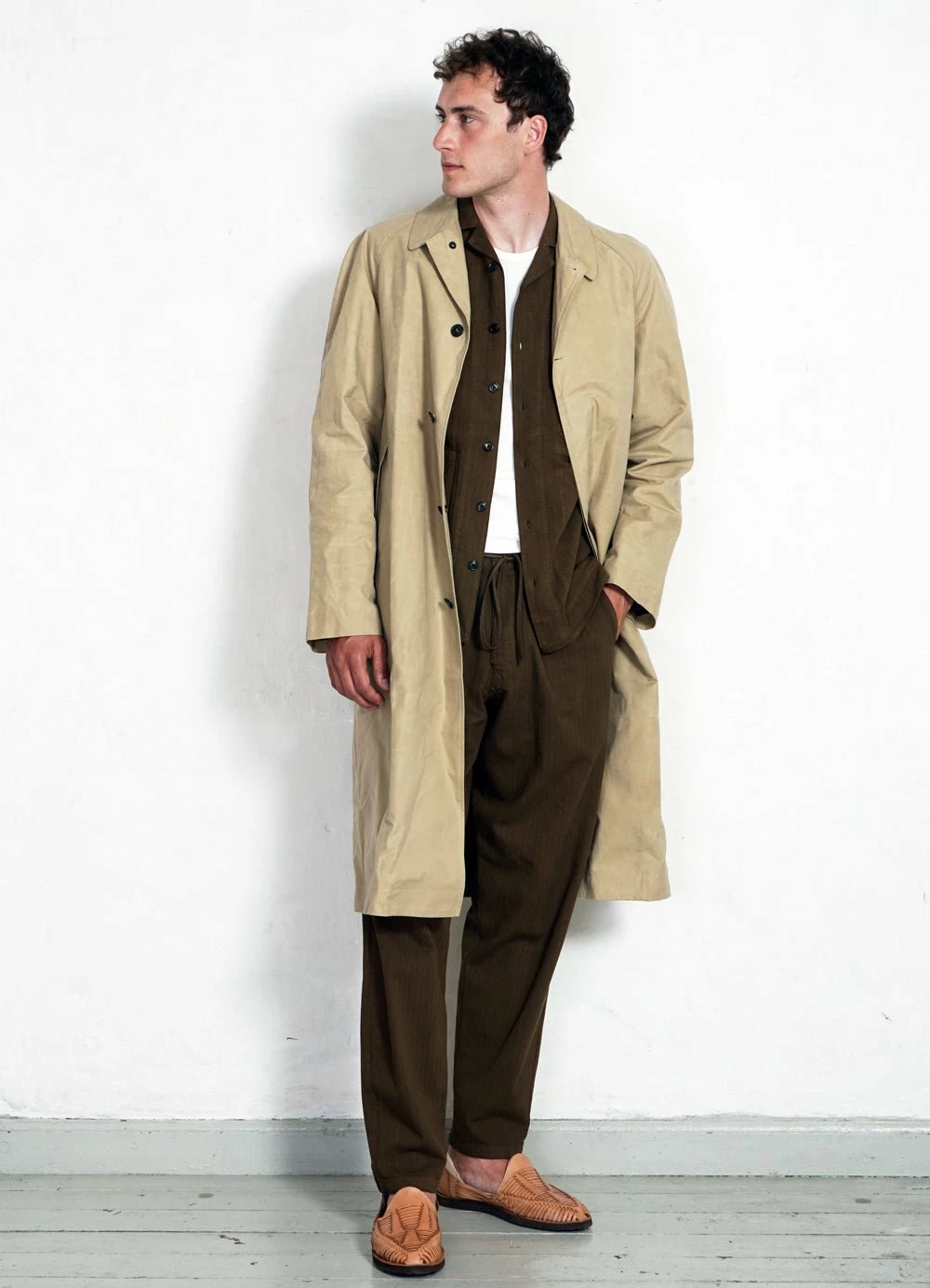 HANSEN GARMENTS MORTEN | Long Windbreaker Coat | Sand - Image 2