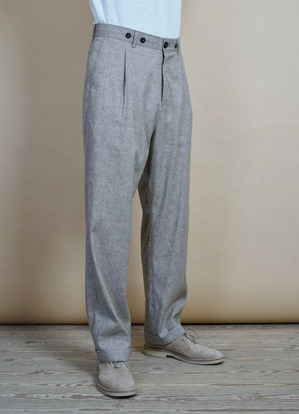 HANSEN GARMENTS SUNE | Pleated Wide Cut Trousers | Beach - Image 3