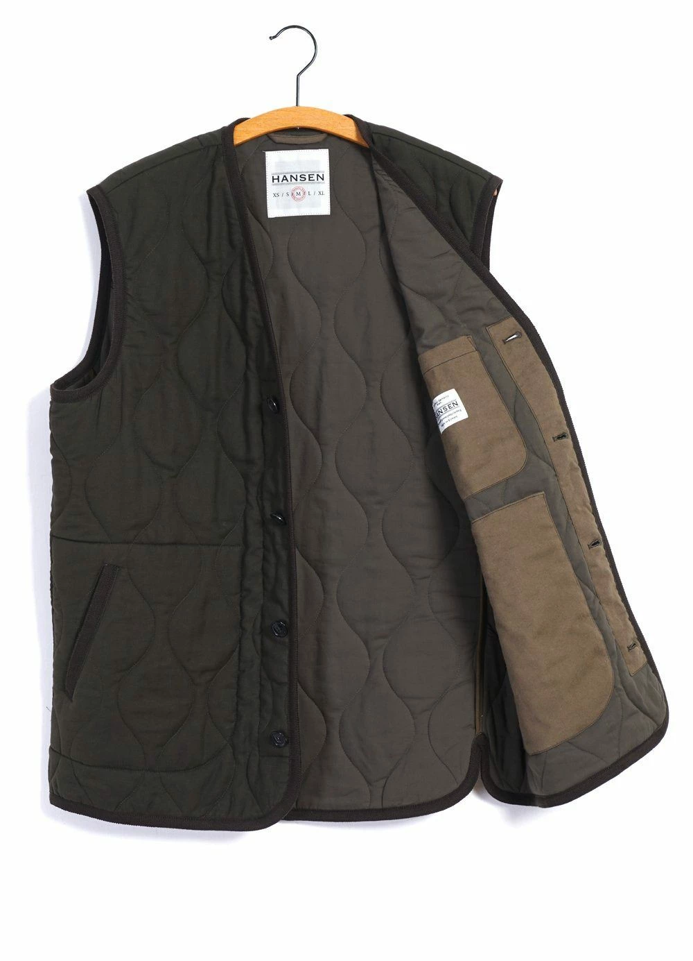 HANSEN GARMENTS TONY | Bonded Padded Vest | Dark Army - Image 6
