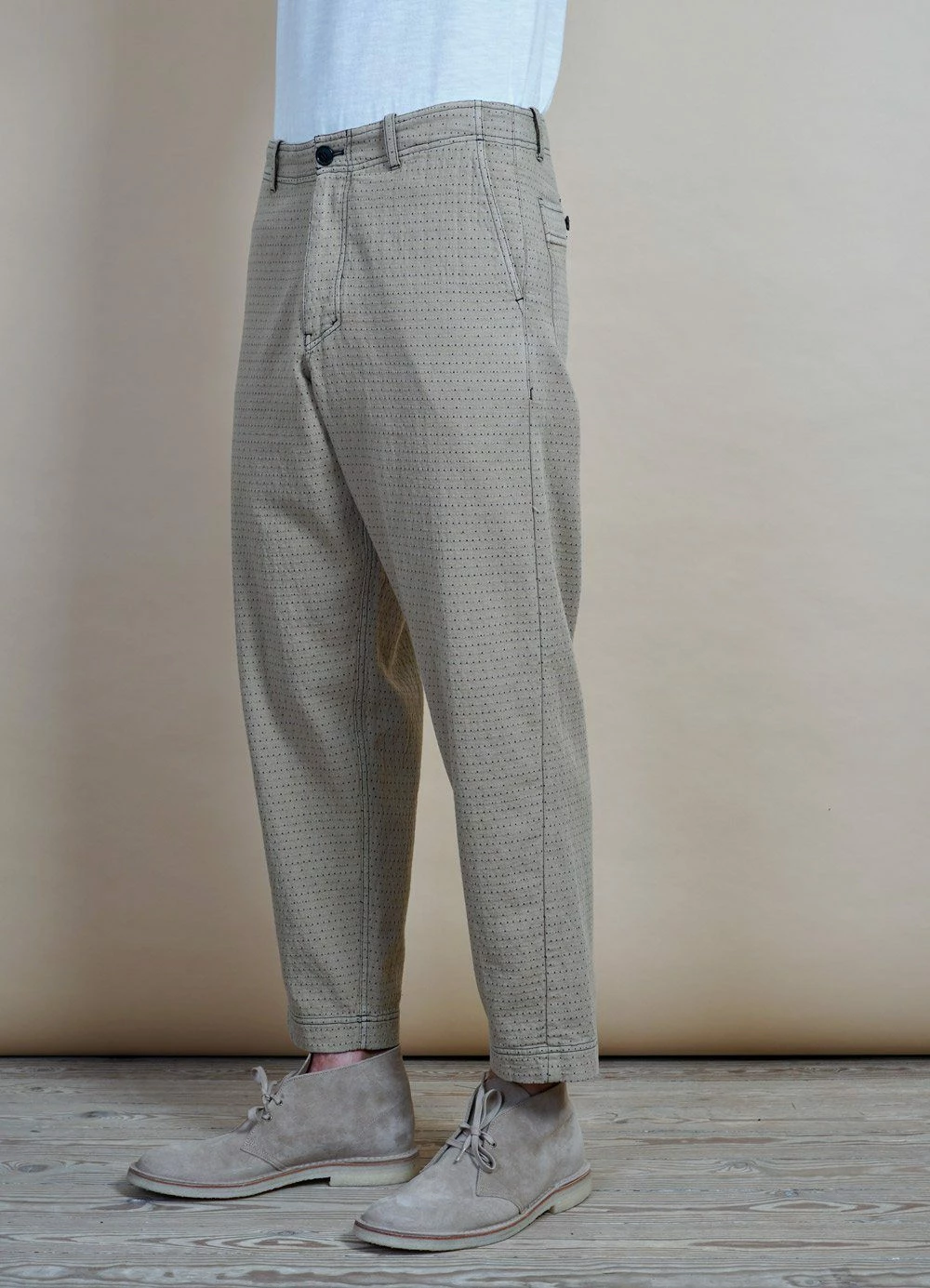HANSEN GARMENTS TRYGVE | Wide Cut Cropped Trousers | Beige - Image 3