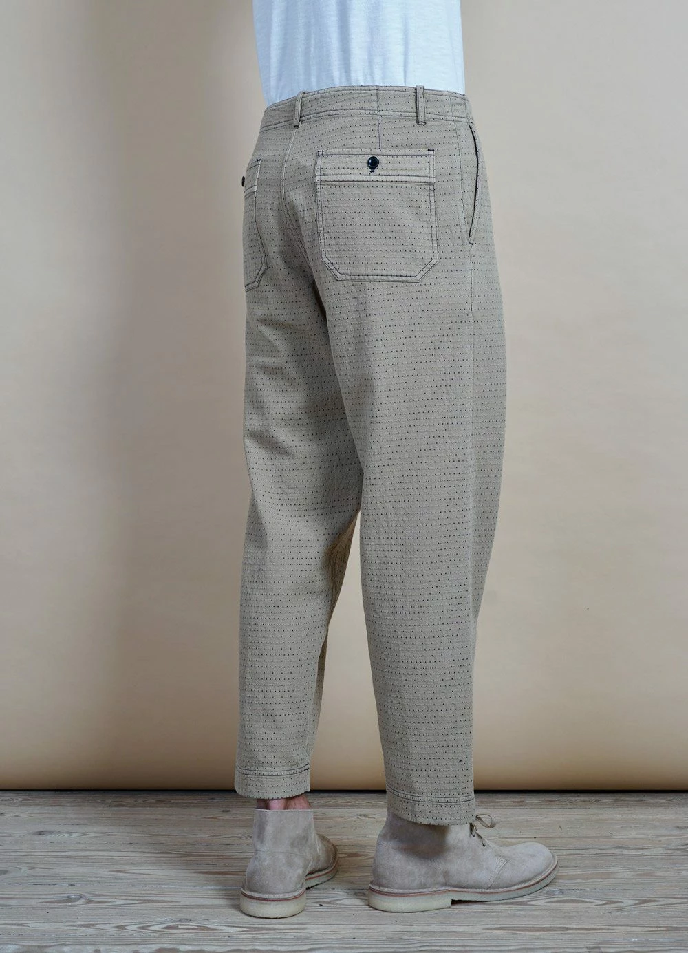 HANSEN GARMENTS TRYGVE | Wide Cut Cropped Trousers | Beige - Image 4