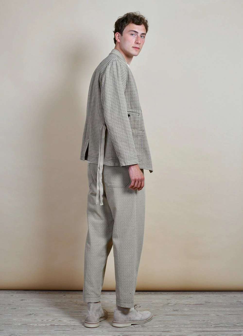 HANSEN GARMENTS TRYGVE | Wide Cut Cropped Trousers | Beige - Image 2