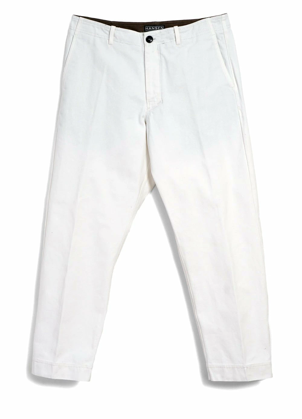 HANSEN GARMENTS TRYGVE | Wide Cut Cropped Trousers | Off White