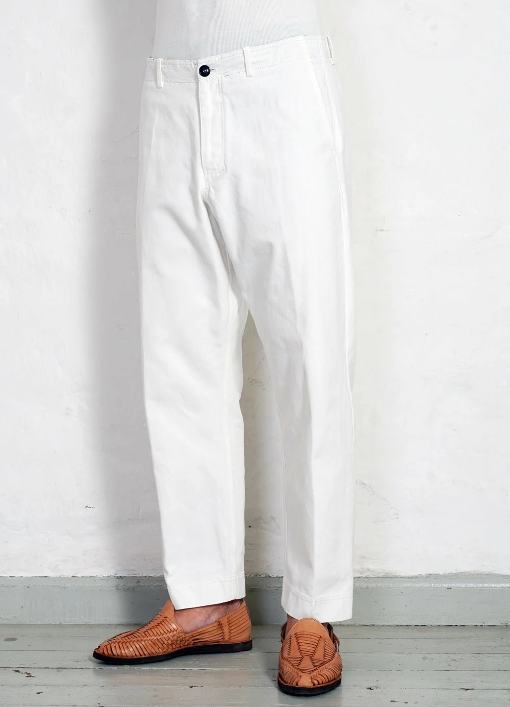 HANSEN GARMENTS TRYGVE | Wide Cut Cropped Trousers | Off White - Image 3