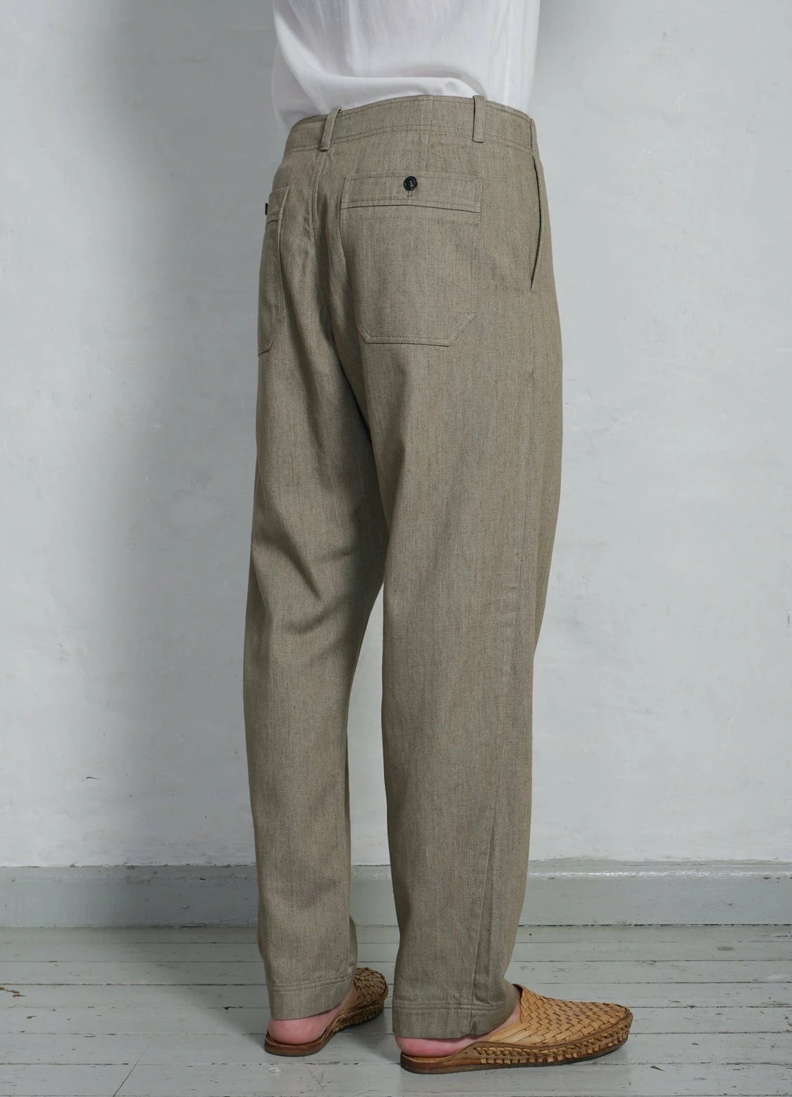 HANSEN GARMENTS TRYGVE | Wide Cut Cropped Trousers | Safari - Image 3