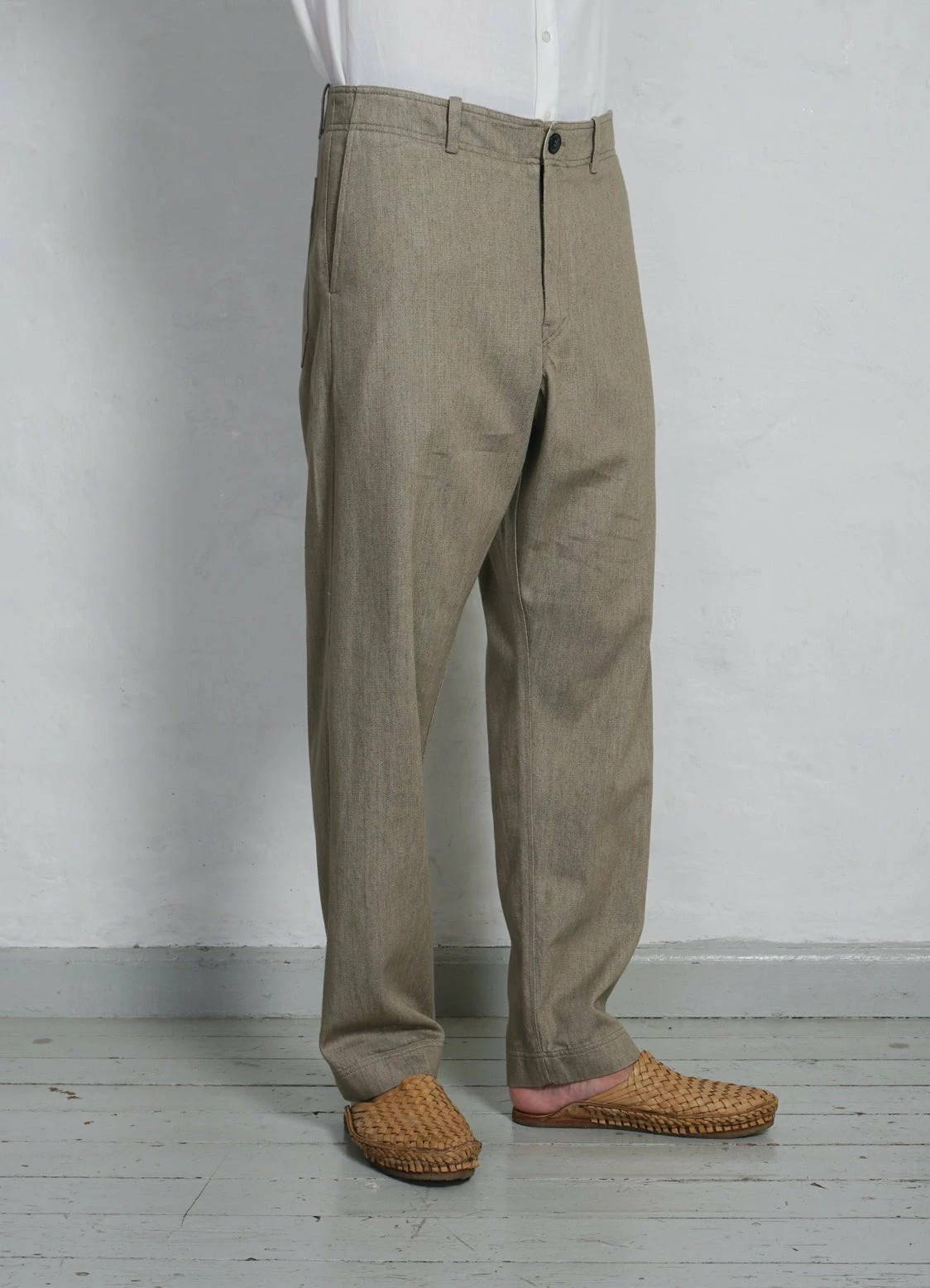 HANSEN GARMENTS TRYGVE | Wide Cut Cropped Trousers | Safari - Image 2
