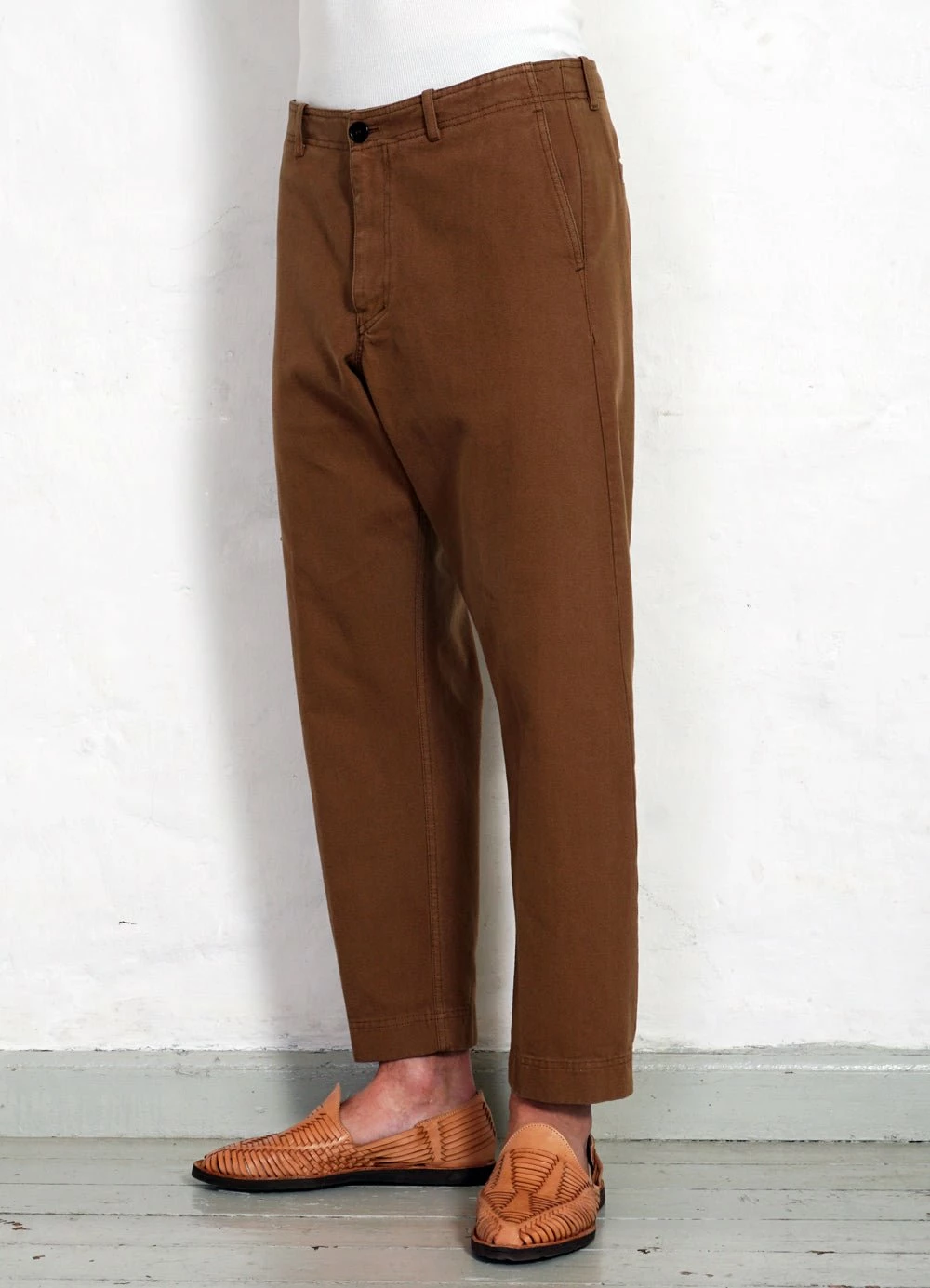 HANSEN GARMENTS TRYGVE | Wide Cut Cropped Trousers | Terra - Image 3