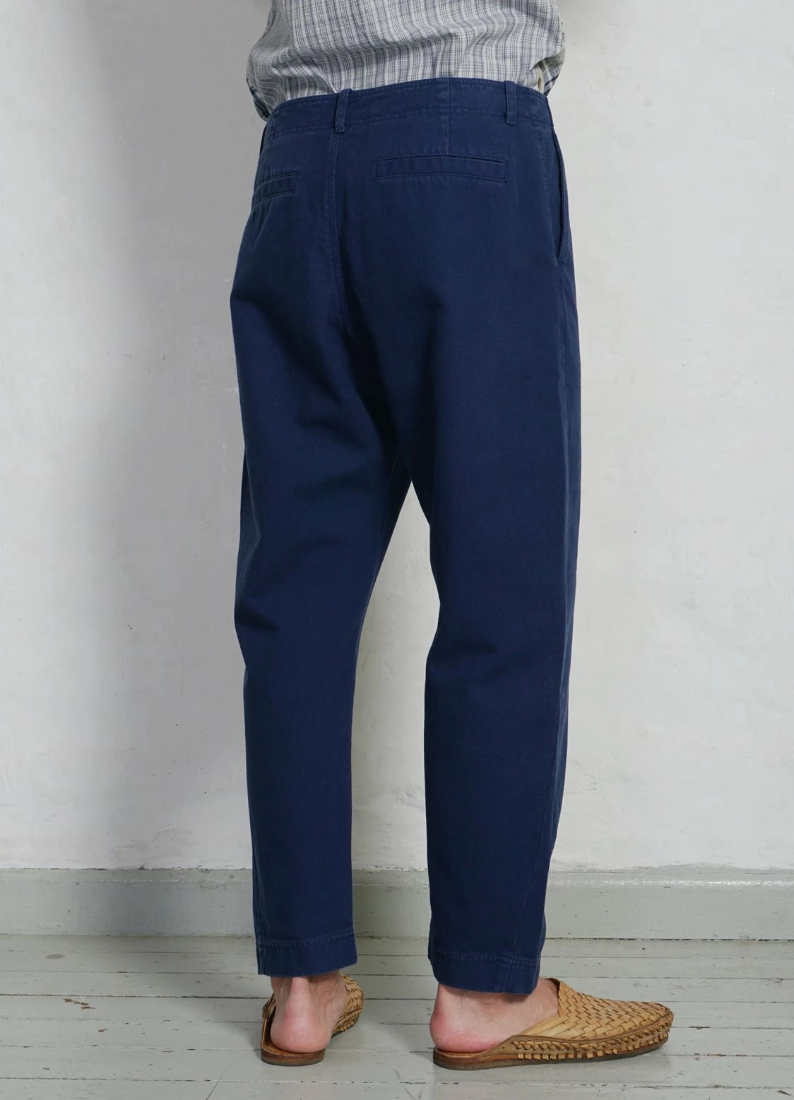 HANSEN GARMENTS TRYGVE | Wide Cut Cropped Trousers | Work Blue - Image 4
