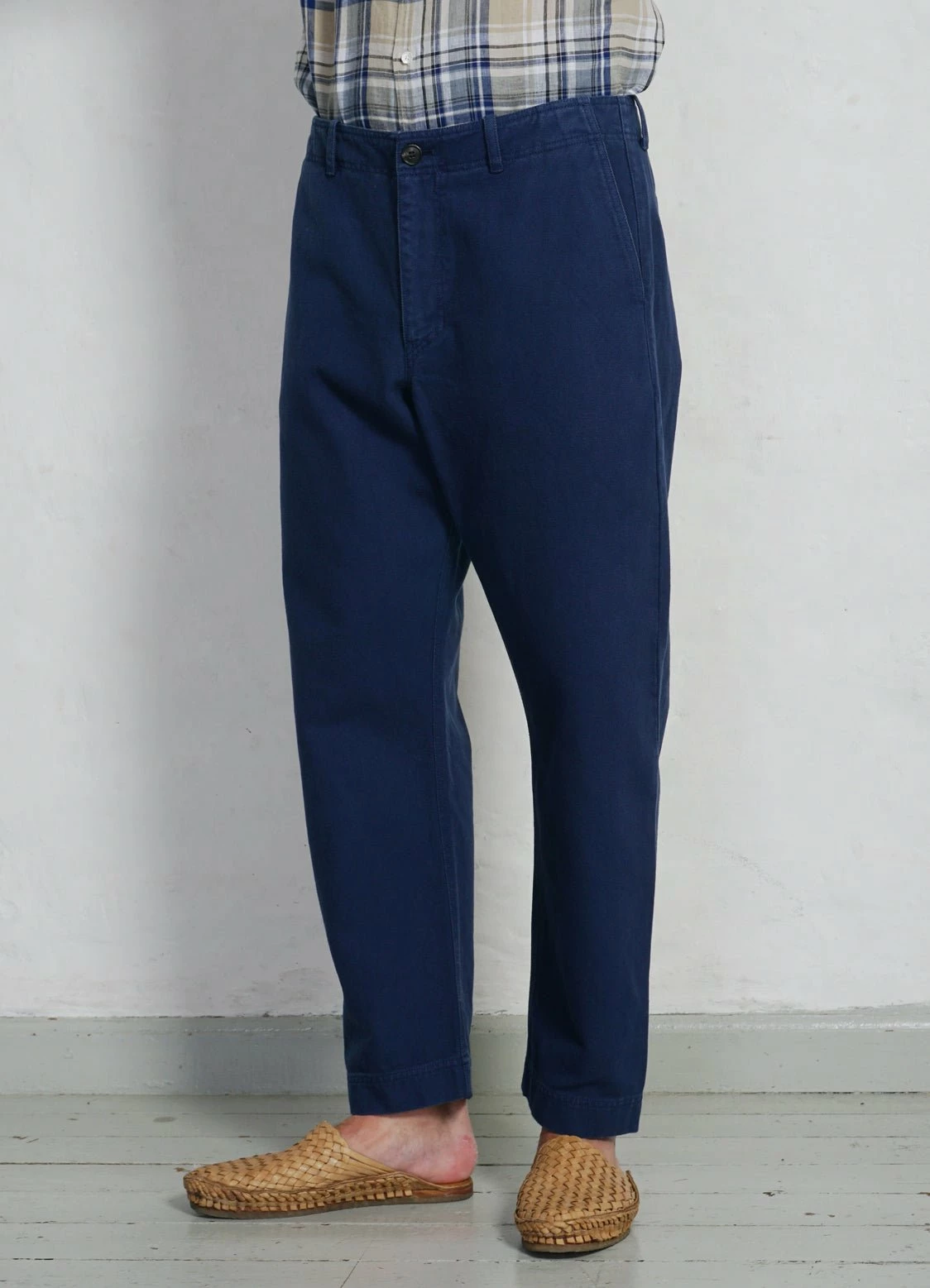 HANSEN GARMENTS TRYGVE | Wide Cut Cropped Trousers | Work Blue - Image 2