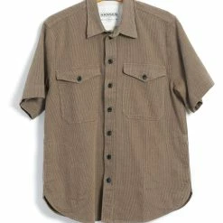 HANSEN GARMENTS VILLY | Short Sleeve Shirt | Khaki Sashiko