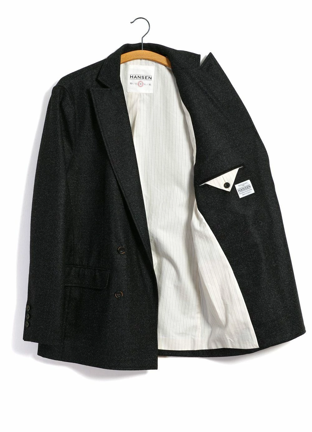 HANSEN GARMENTS WALTER | Classic Double Breasted Blazer | Black Marble - Image 7